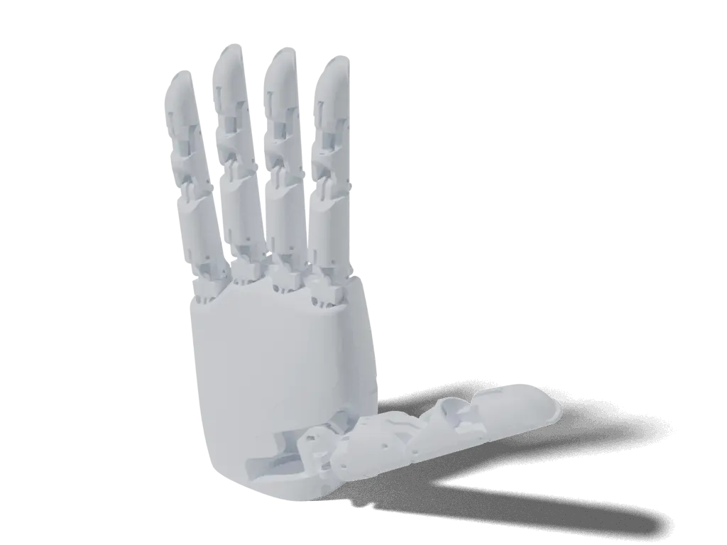 Aero Hand Open, 3D render from the project's source files