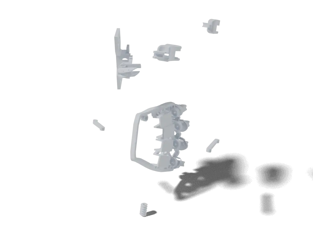 ALARIS Hand source parts, 3D render (not the assembled robot)