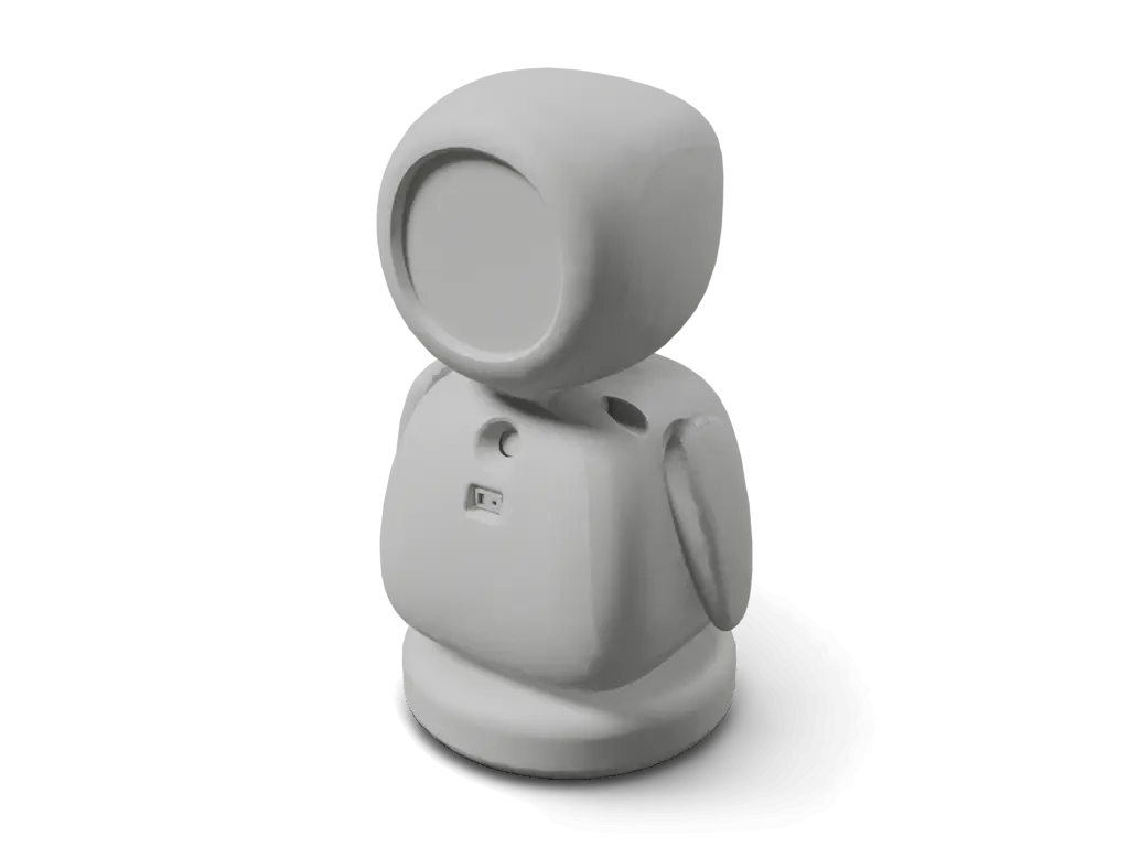 ElectronBot open-source 6-DoF upper-body humanoid robot, 3D render from ElectronBot.step