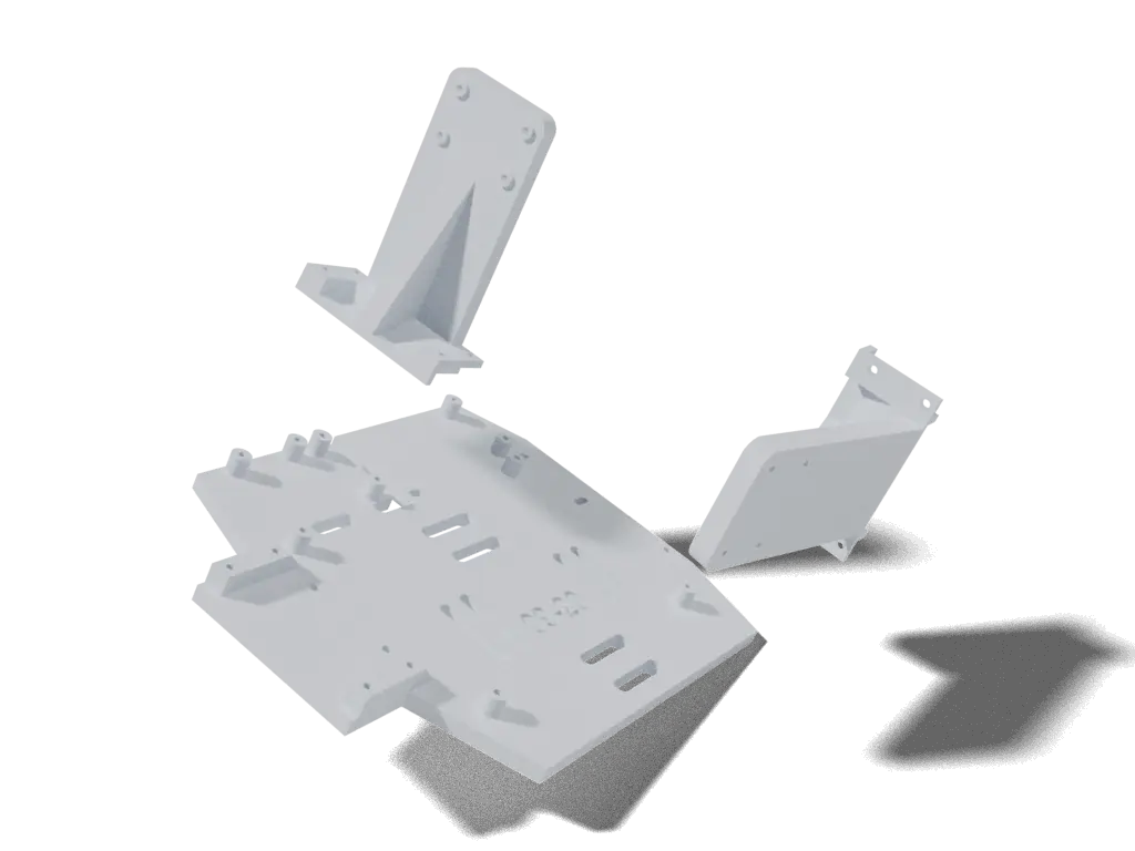 NVIDIA JetRacer source parts, 3D render (not the assembled robot)