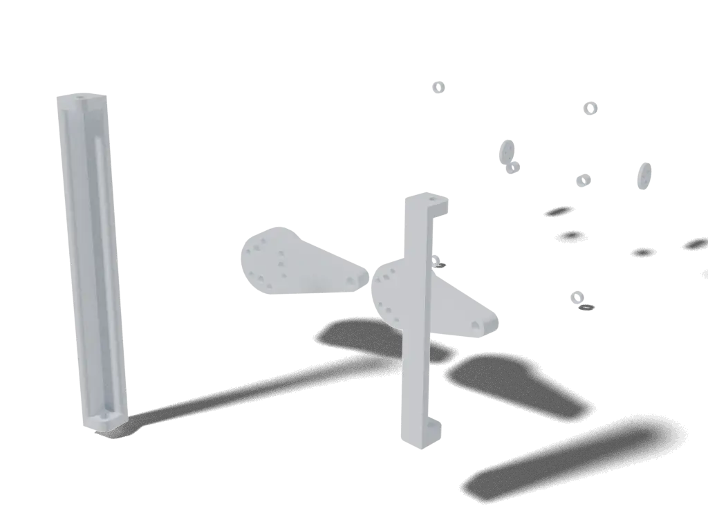 LeRobot Humanoid (Biped Platform) source parts, 3D render (not the assembled robot)