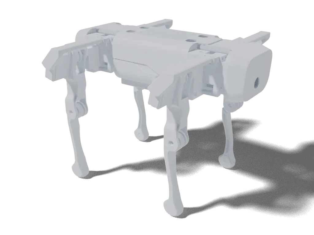 OpenQuadruped (Adham Elarabawy), 3D render from the project's source files
