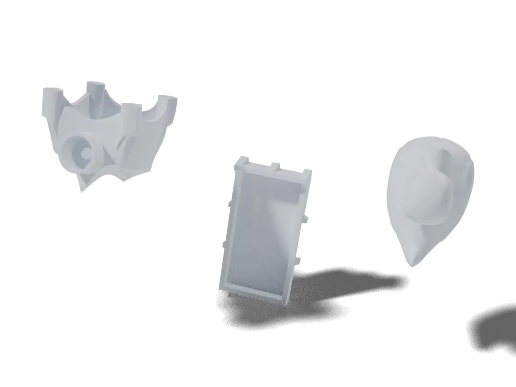 OpenRacer source parts, 3D render (not the assembled robot)