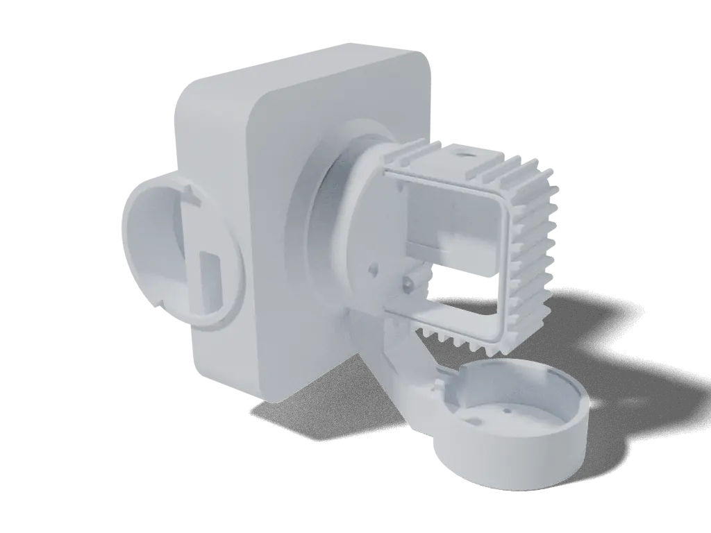 Seeed reCamera Gimbal, 3D render from the project's source files