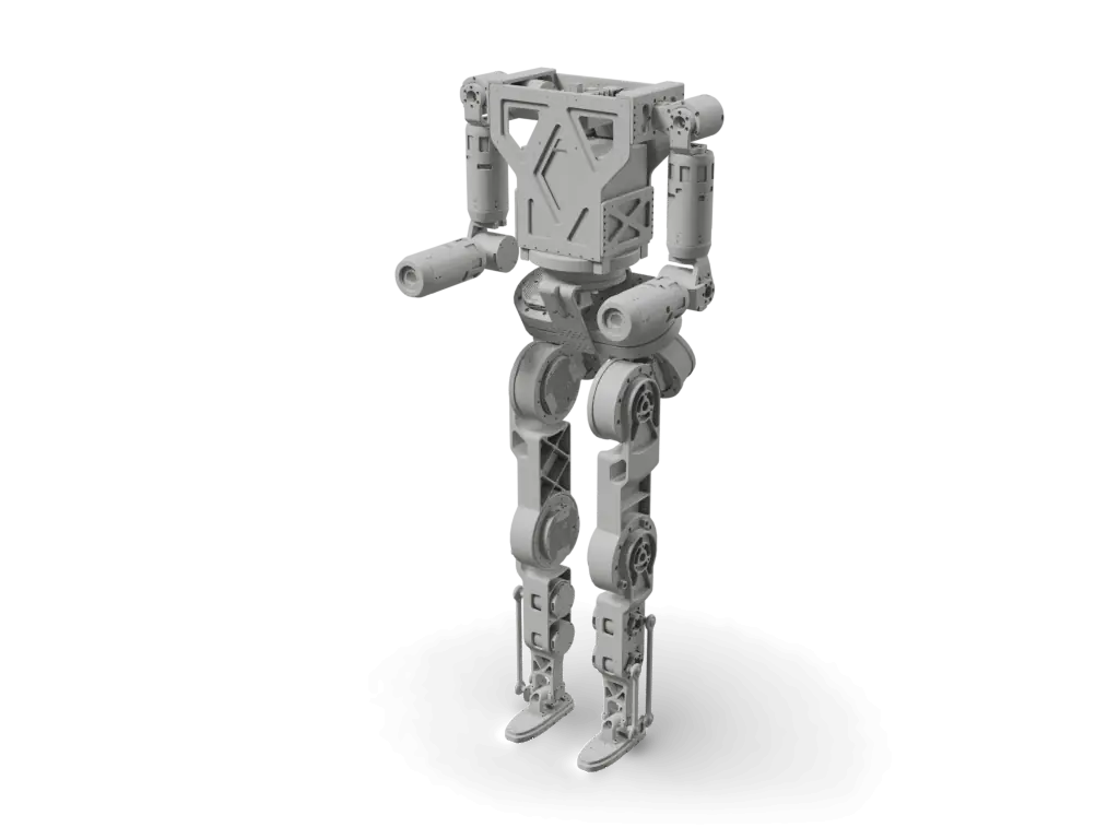 Roboto Origin open-source 23-DoF humanoid robot, 3D render from rpo.urdf
