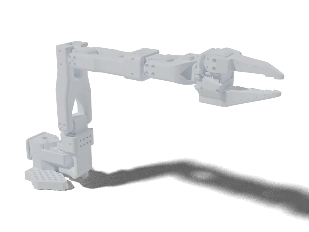 SO-101, 3D render from the project's source files